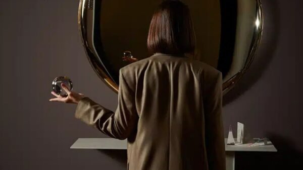The Solid Donut Mirror. Made of stainless steel polished to high gloss.